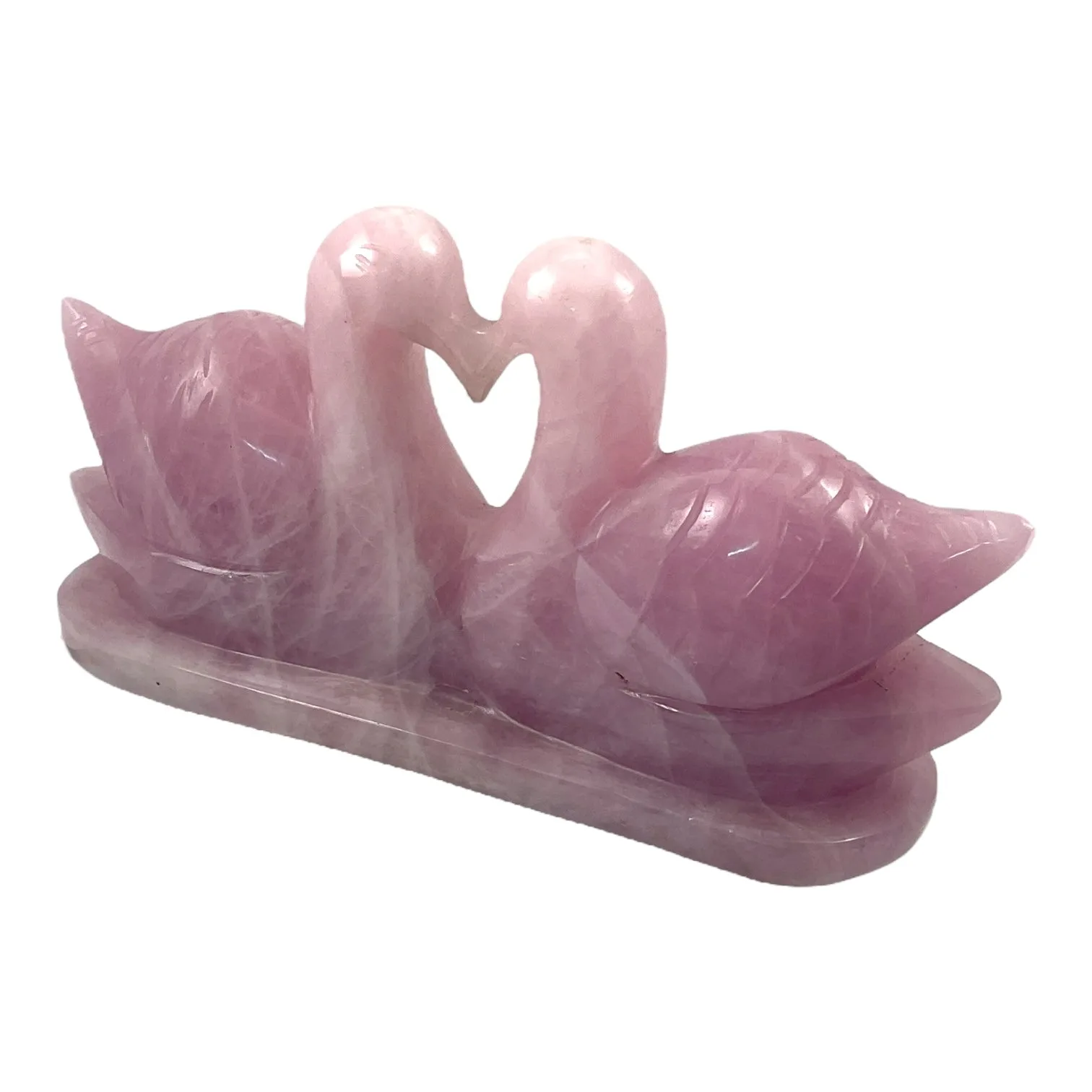 Rose Quartz Mandarin Ducks Pair (1750 Gm)