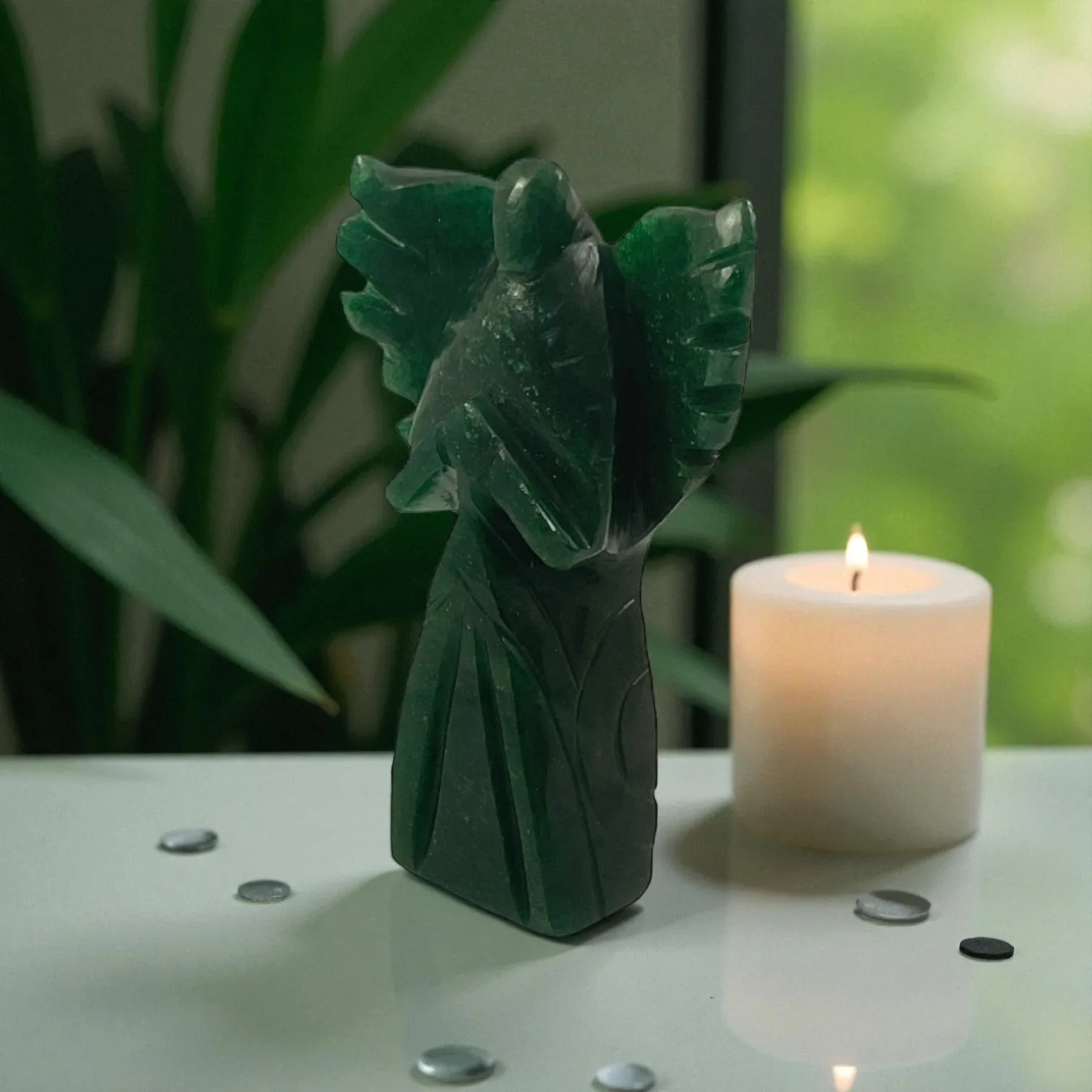 Green Aventurine Angel Statue