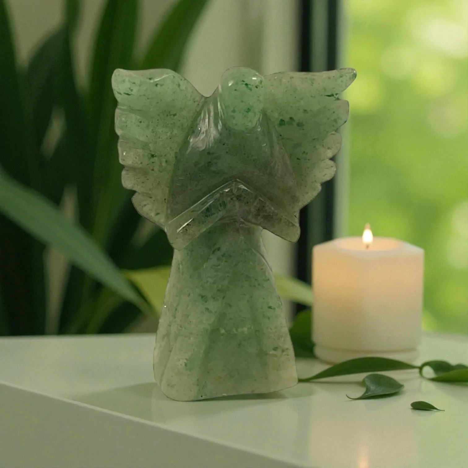 Green Aventurine Angel Statue