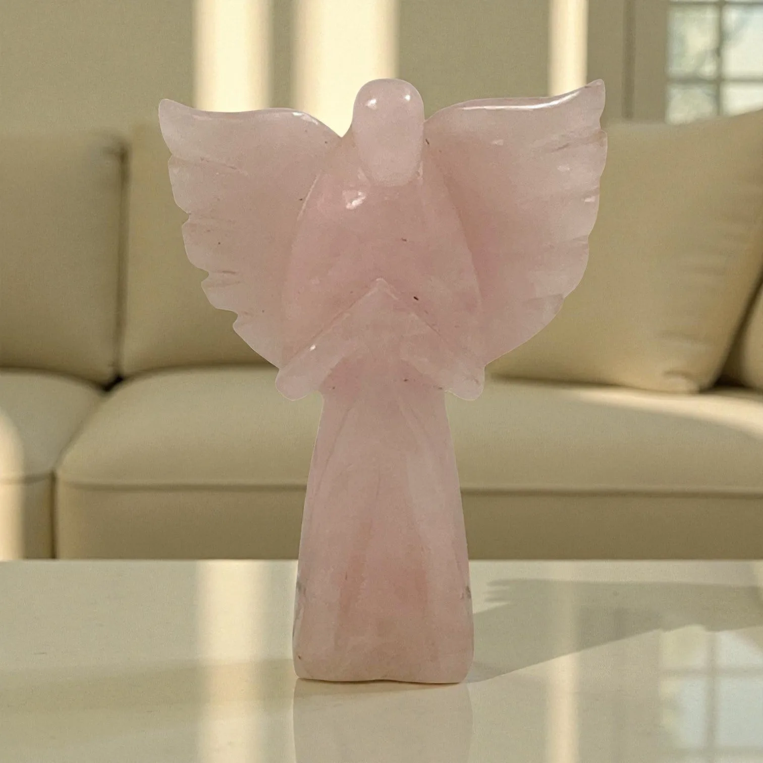Rose Quartz Angel Statue