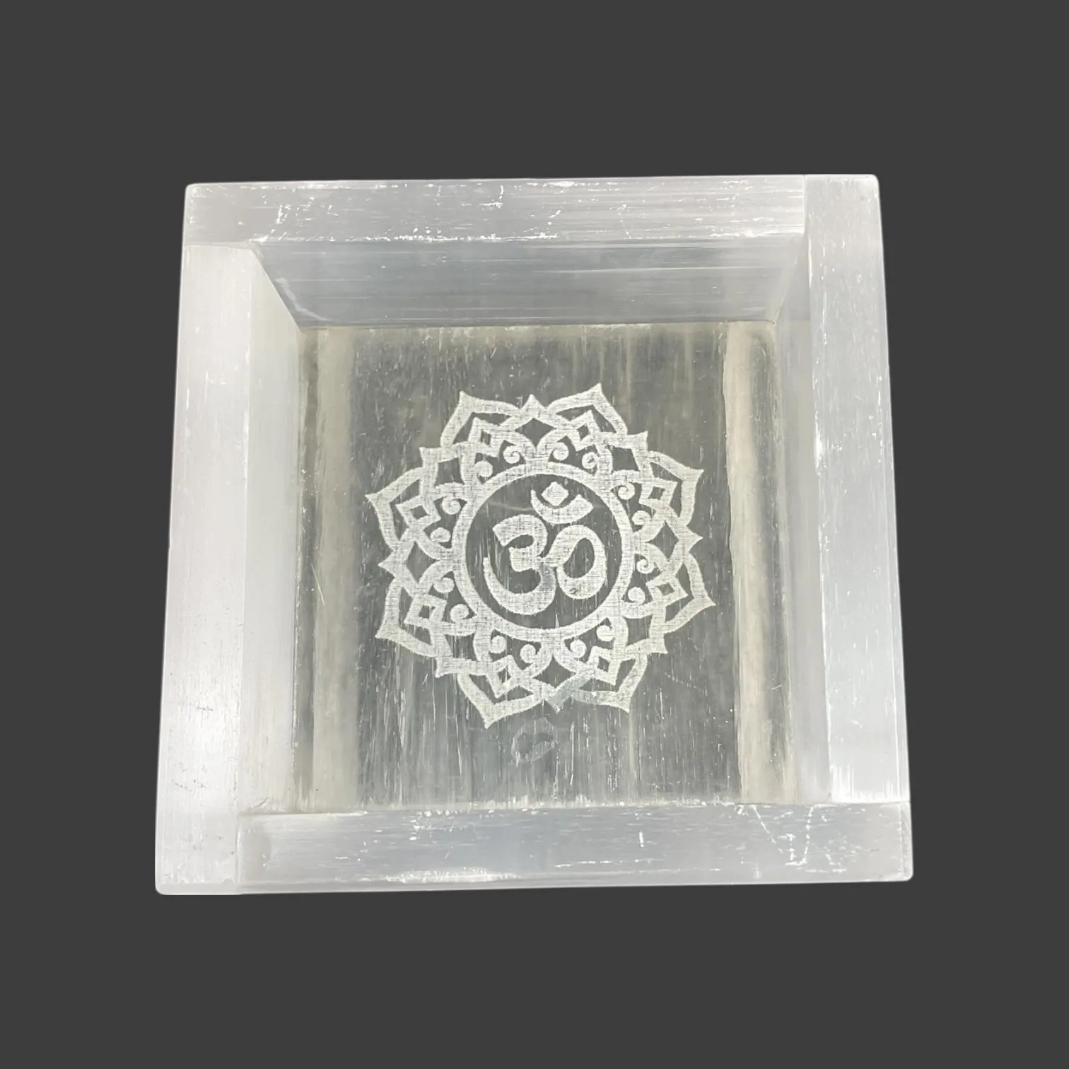 OM Selenite Crystal Square Tray