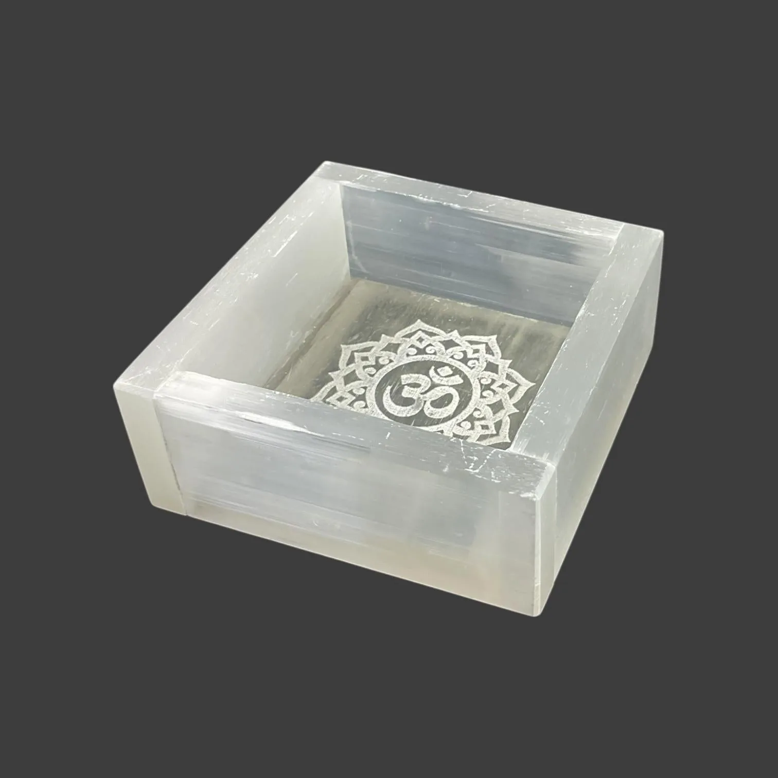 OM Selenite Crystal Square Tray