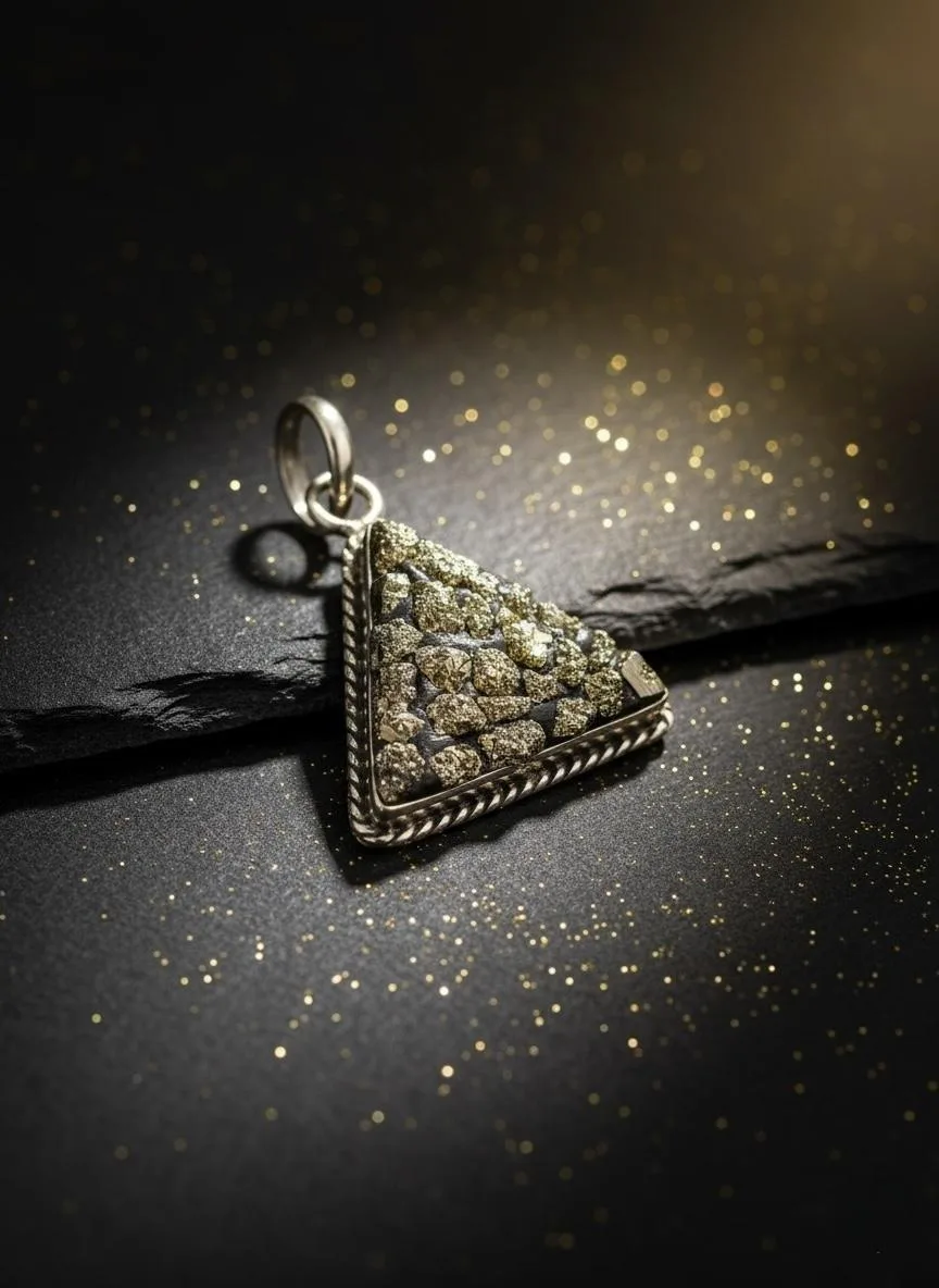 Pyrite Triangular Pendent