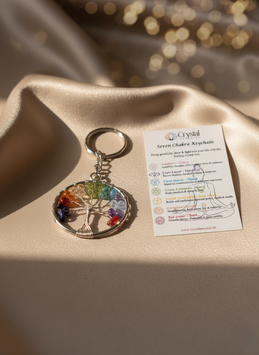 Tree of Life 7 Chakra Keychain