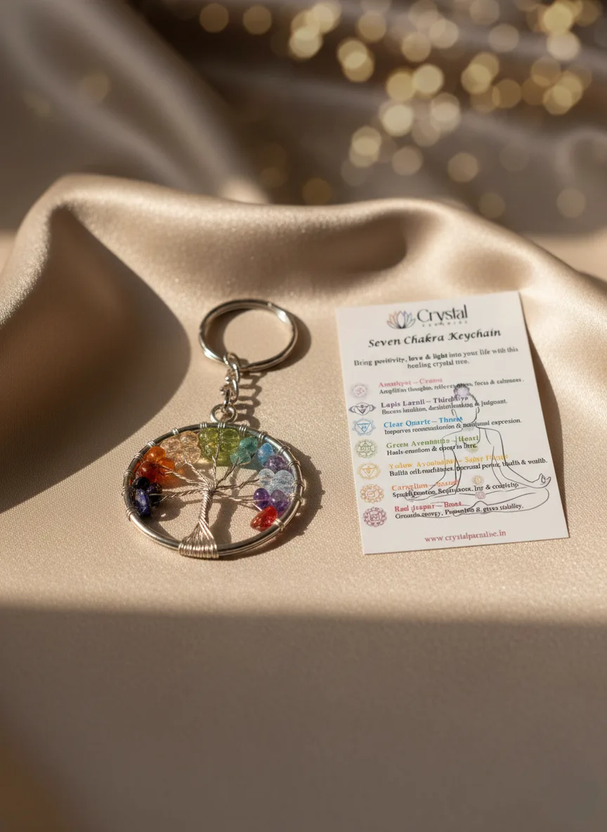 Tree of Life 7 Chakra Keychain