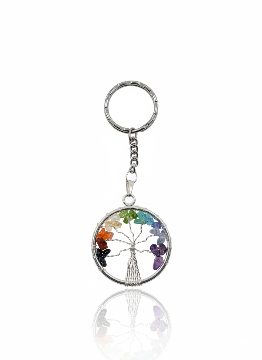 Tree of Life 7 Chakra Keychain