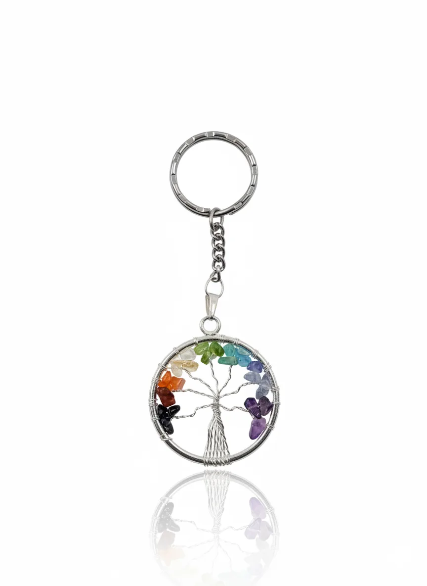 Tree of Life 7 Chakra Keychain