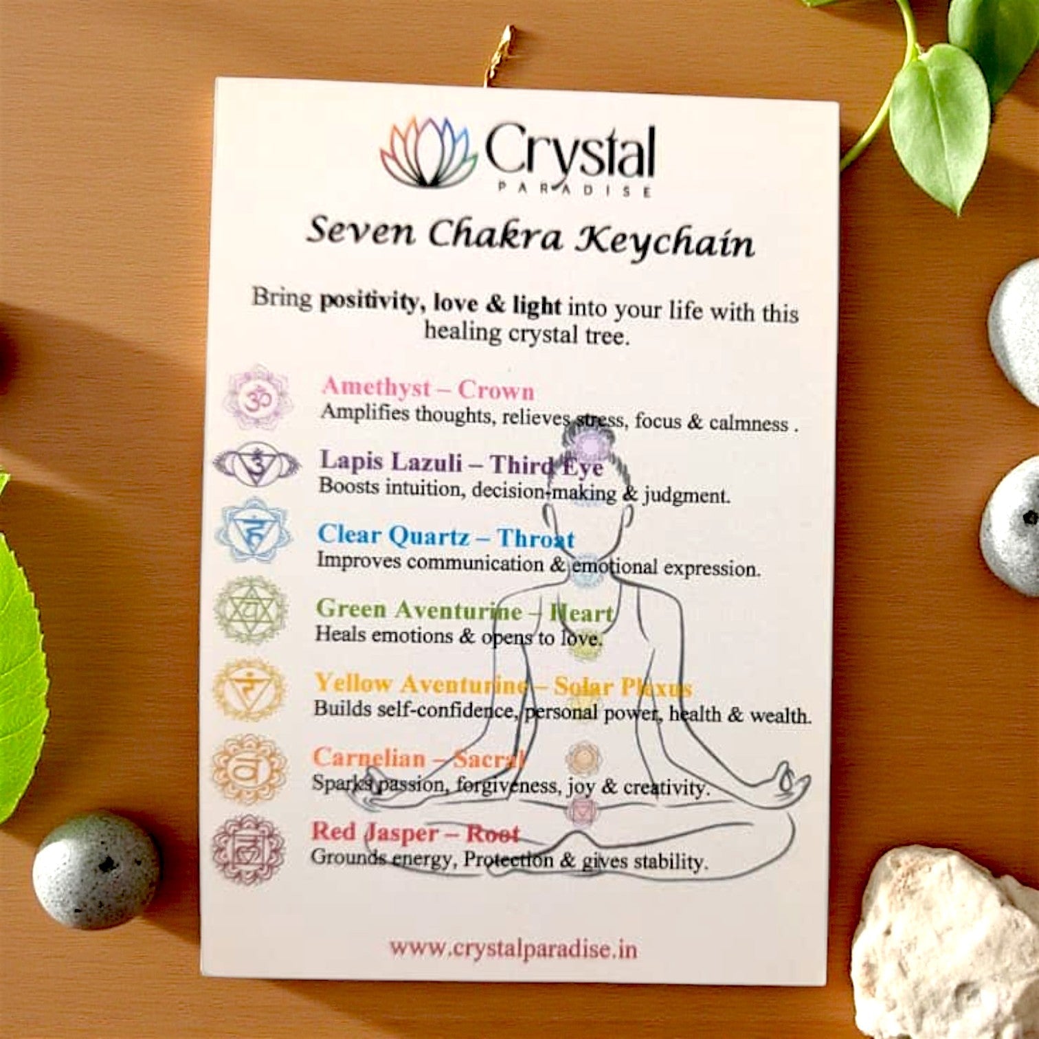 Tree of Life 7 Chakra Keychain