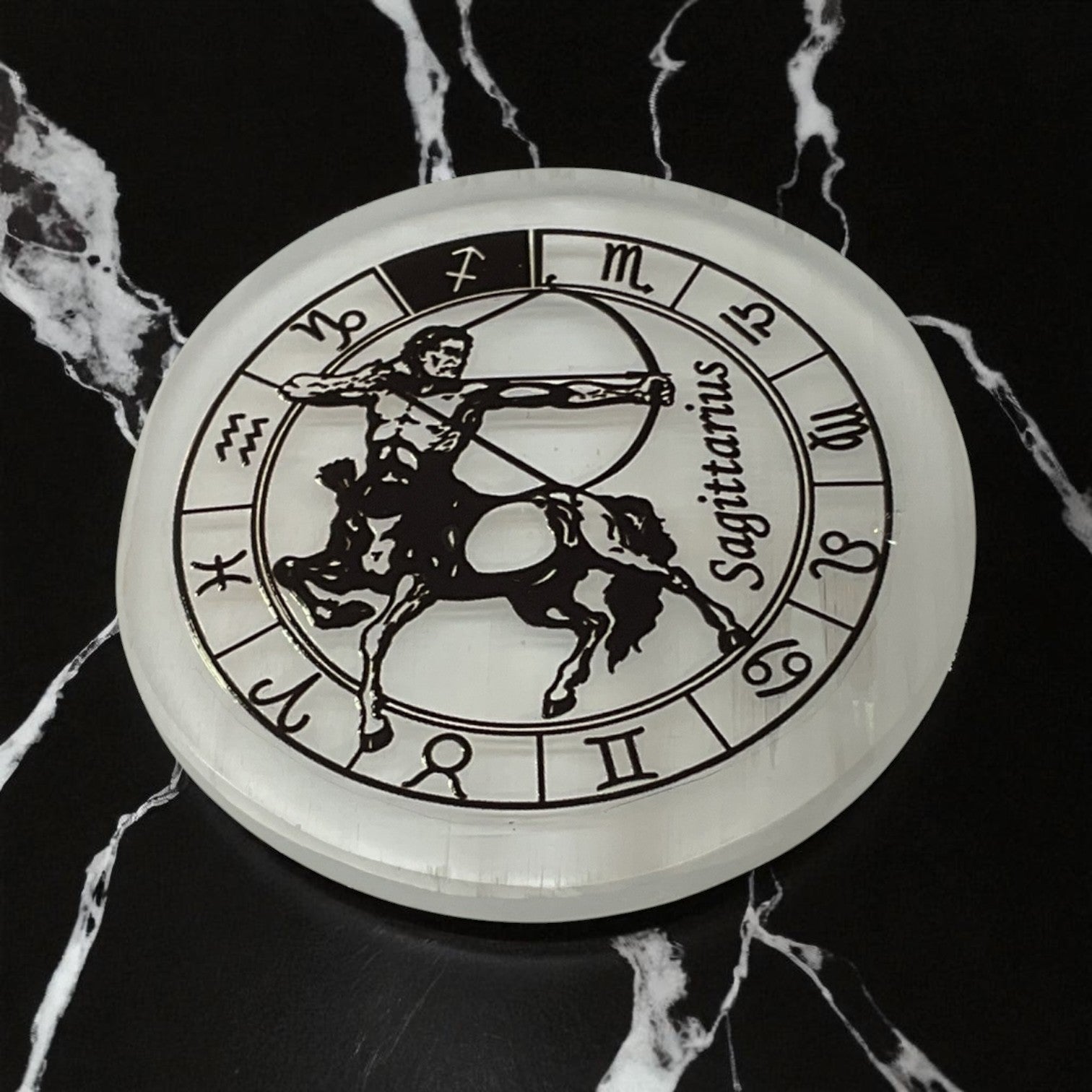 Selenite Round Charging Plate