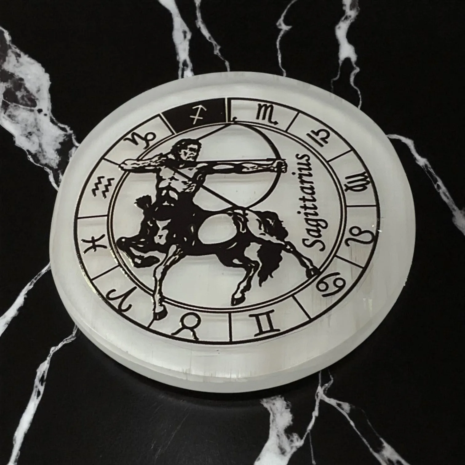 Selenite Round Charging Plate