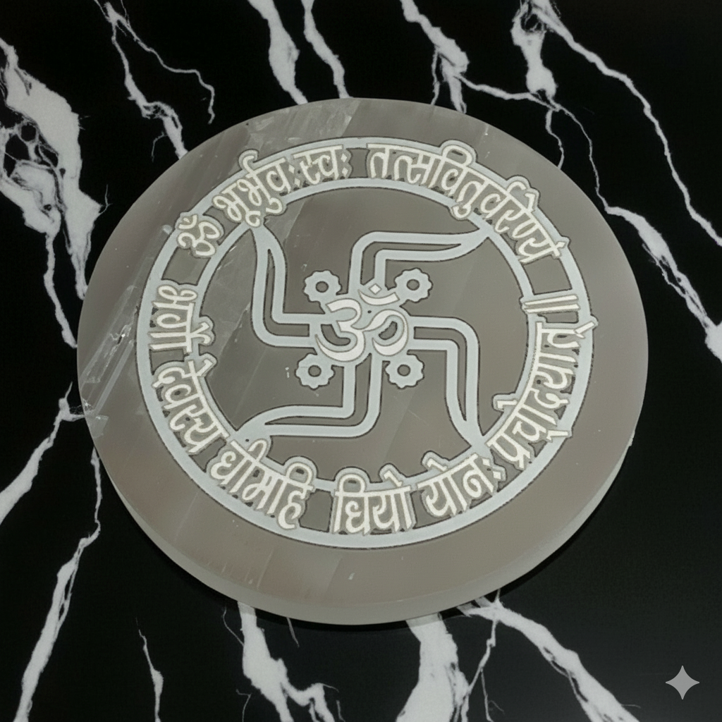 Selenite Round Charging Plate