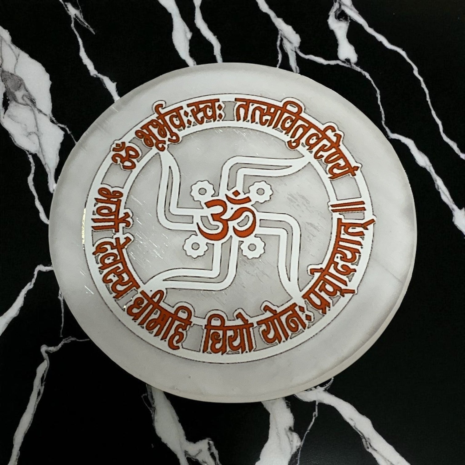 Selenite Round Charging Plate