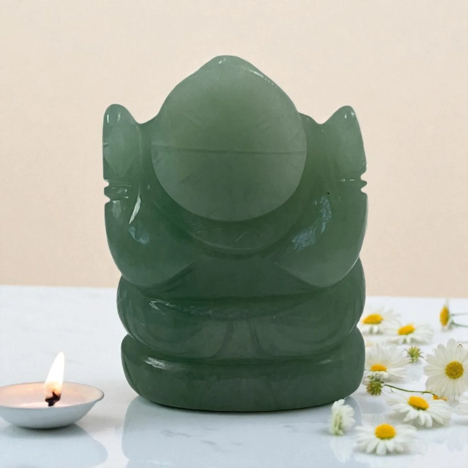 Natural Green Aventurine Lord Ganesha Idol