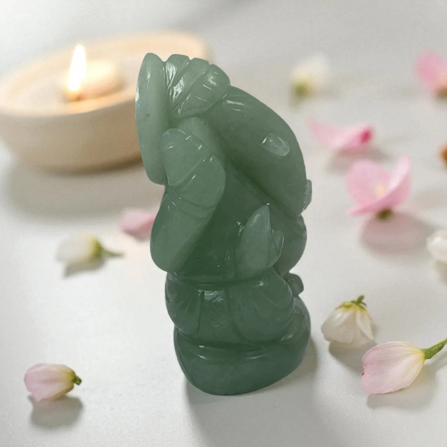 Natural Green Aventurine Lord Ganesha Idol
