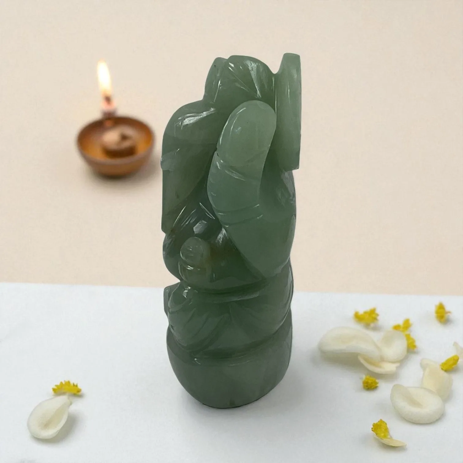 Natural Green Aventurine Lord Ganesha Idol