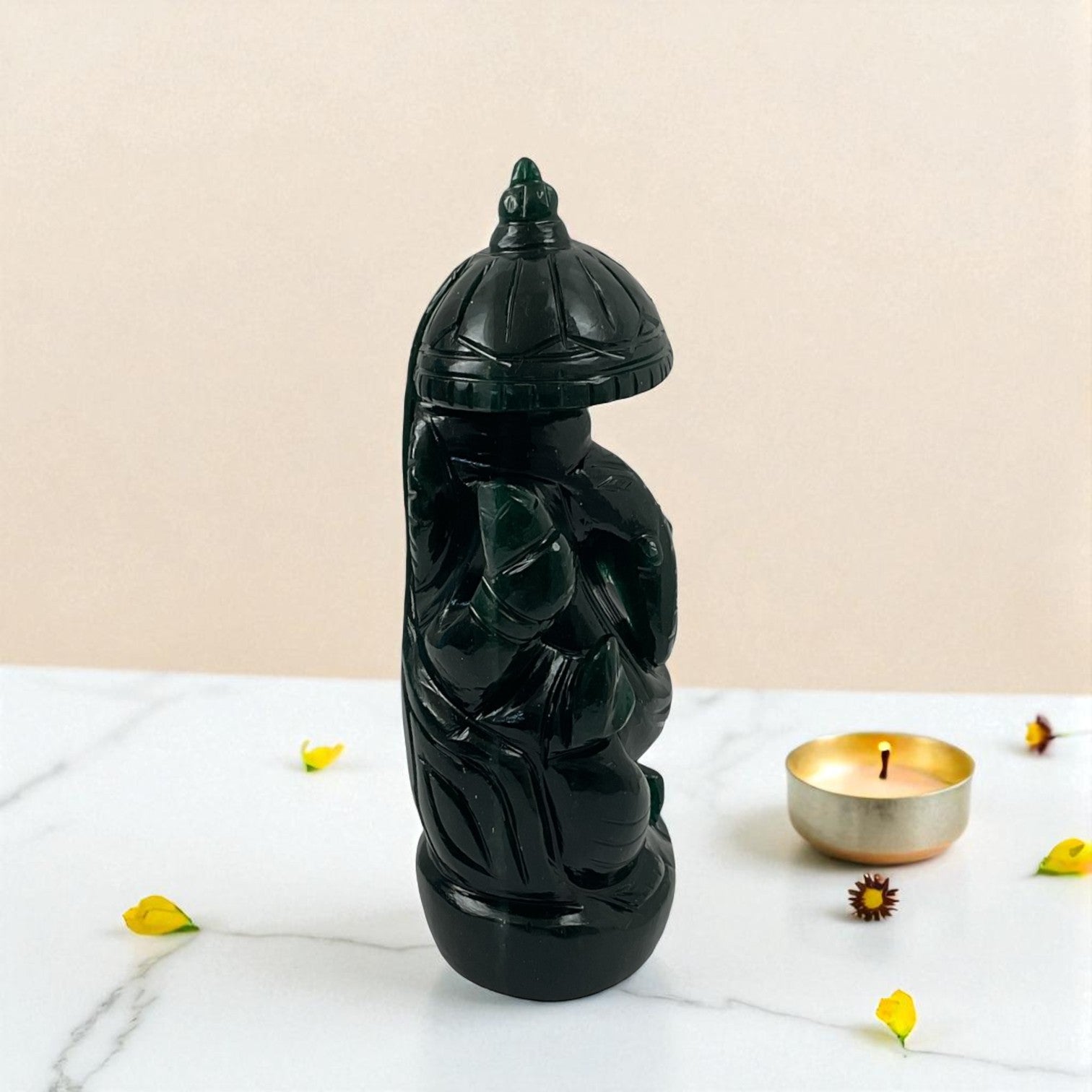 Natural Green Aventurine Lord Ganesha Idol for Wealth & Prosperity