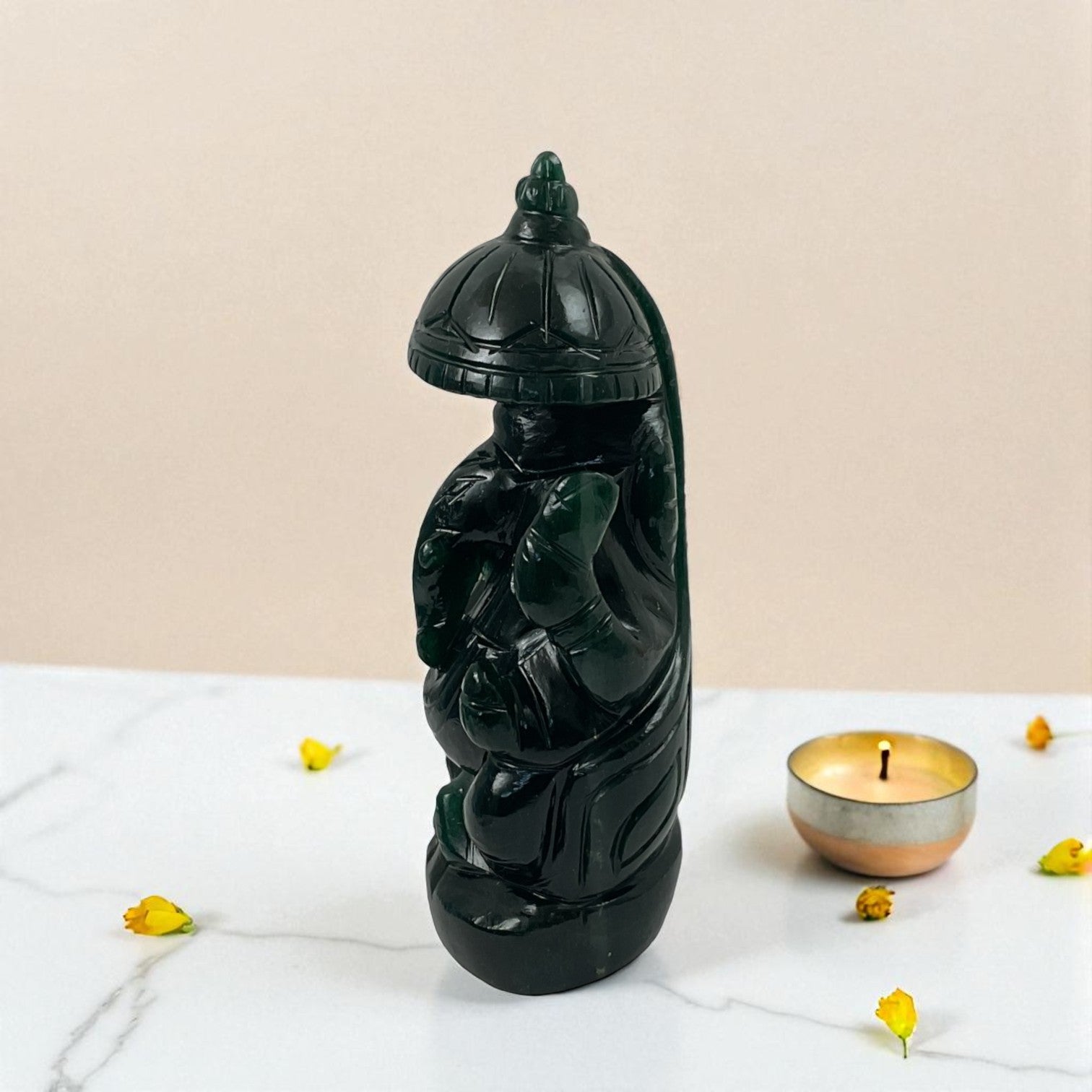 Natural Green Aventurine Lord Ganesha Idol for Wealth & Prosperity