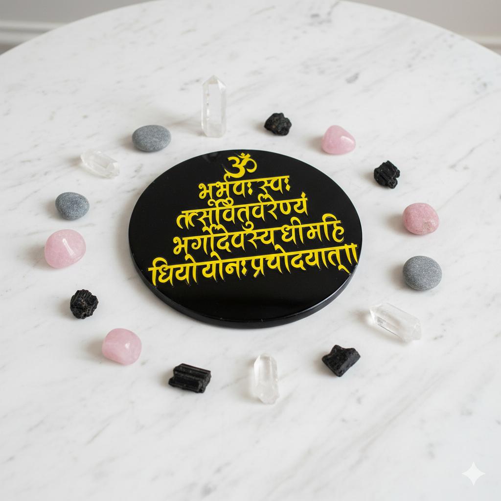 Black Agate Crystal Charging Plate