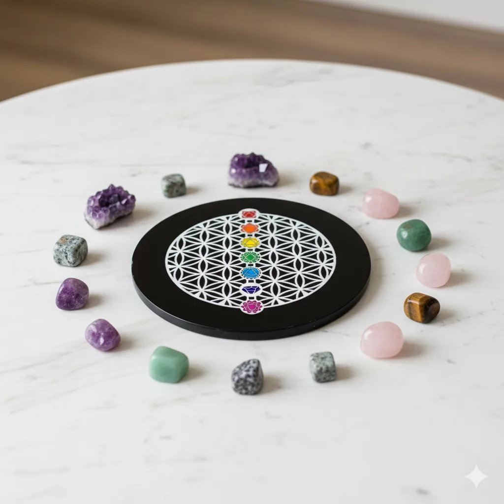 Black Agate Crystal Charging Plate