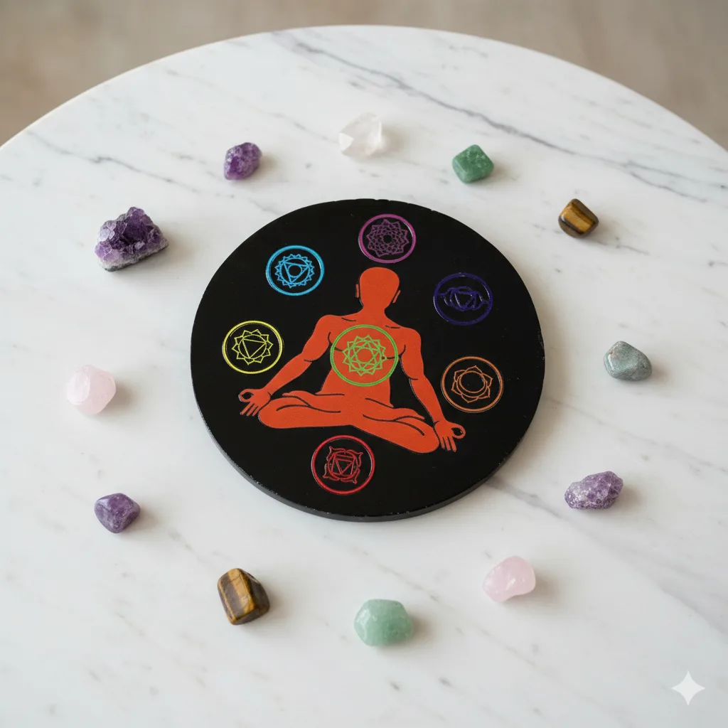 Black Agate Crystal Charging Plate