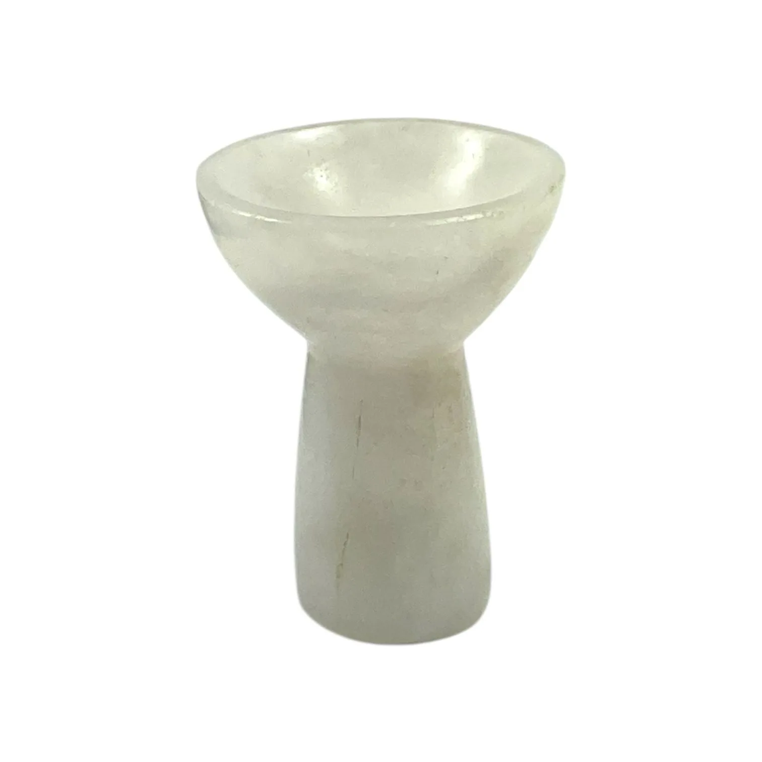 White Crystal Quartz Deepak with stand
