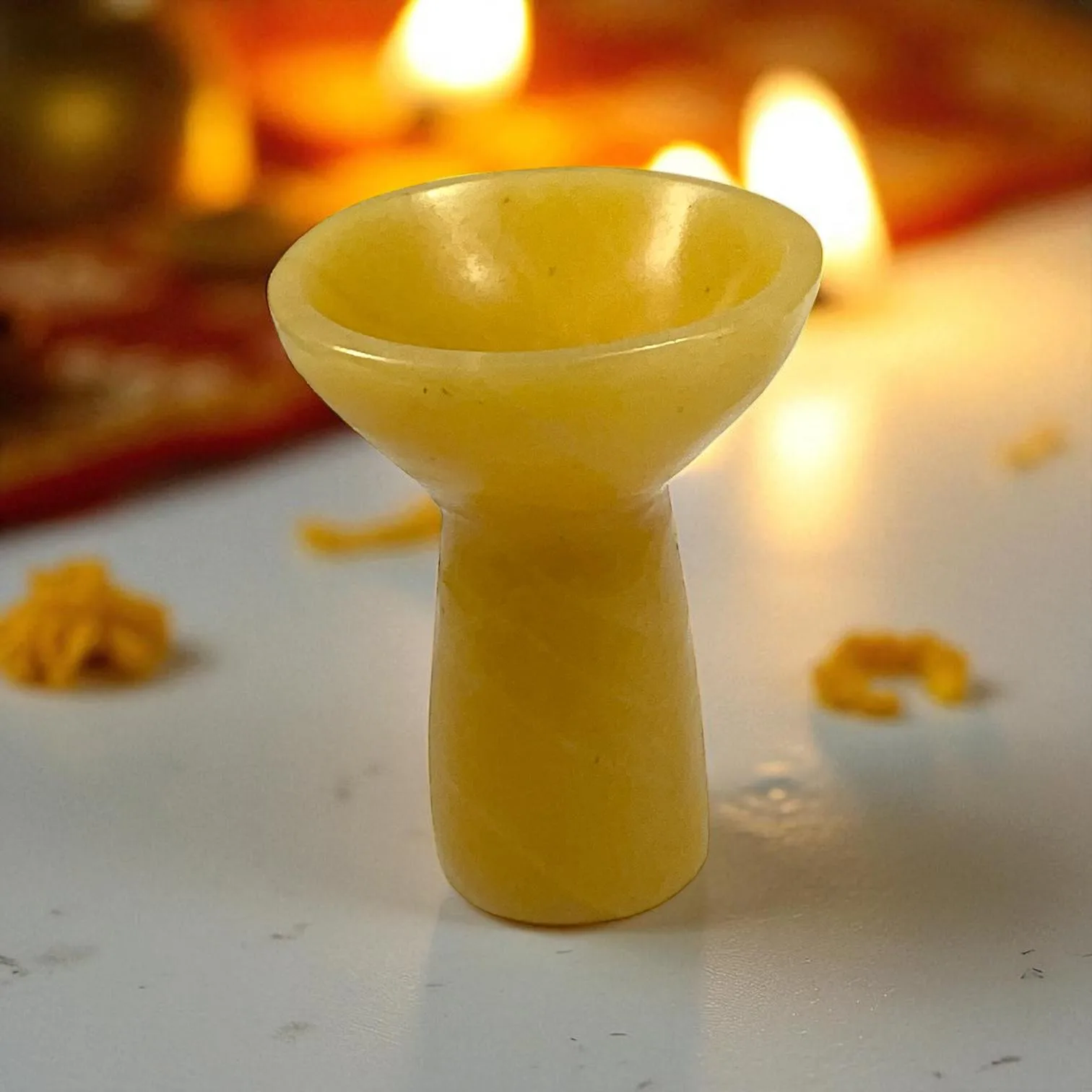 Yellow Aventurine Deepak with stand