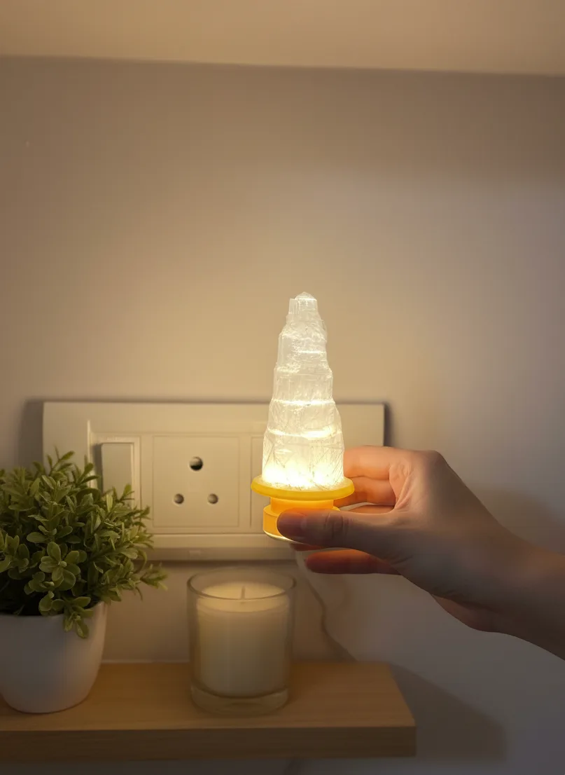 Selenite Tower Lamp