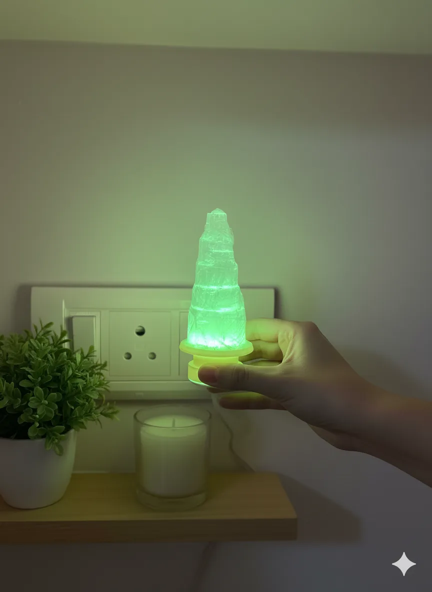 Selenite Tower Lamp