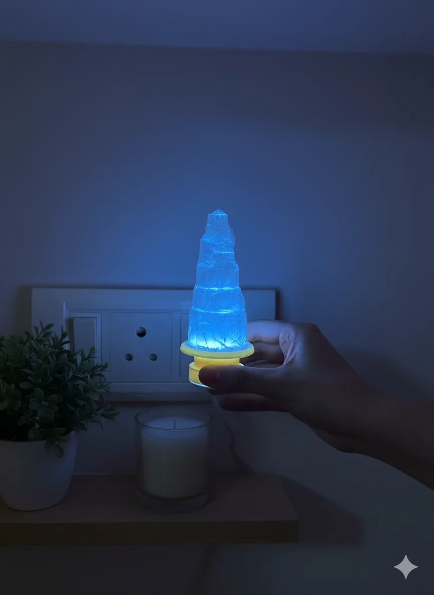 Selenite Tower Lamp