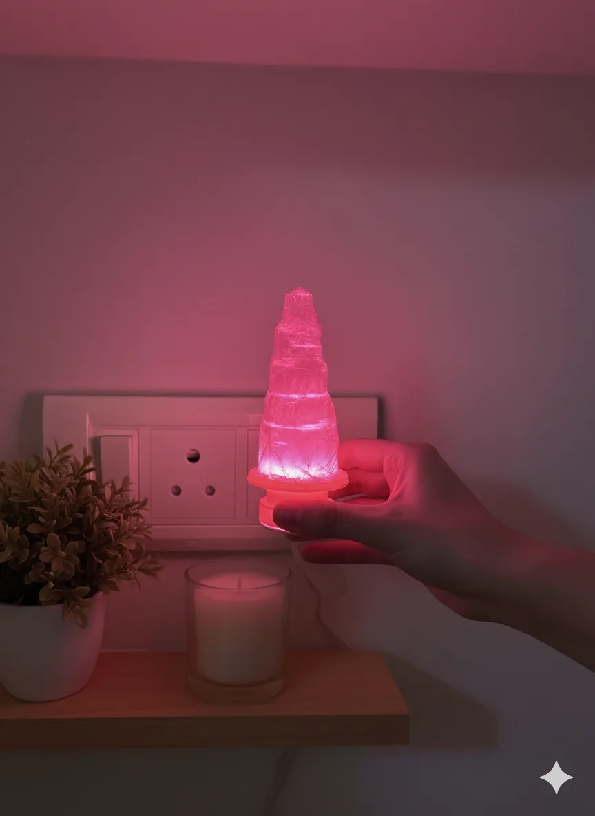Selenite Tower Lamp