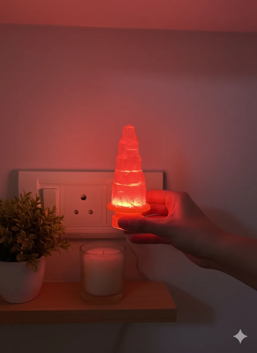 Selenite Tower Lamp