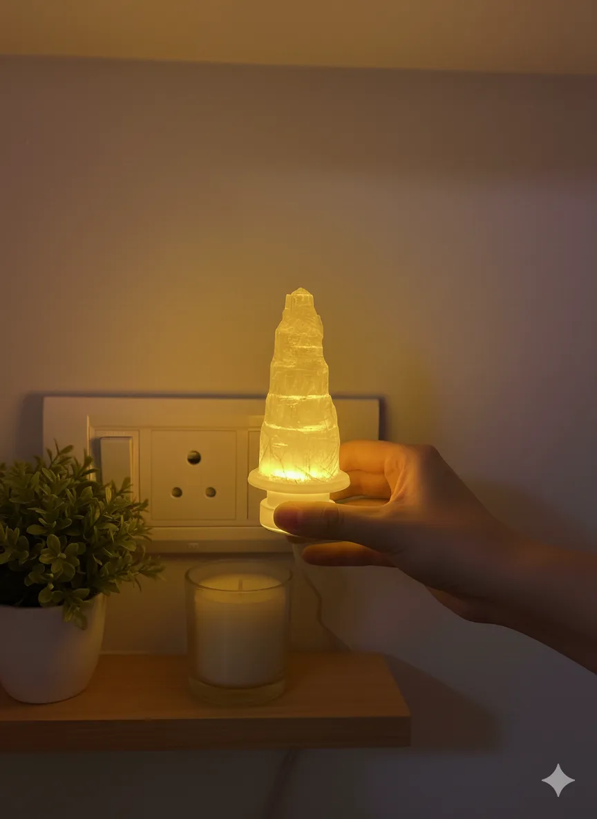 Selenite Tower Lamp