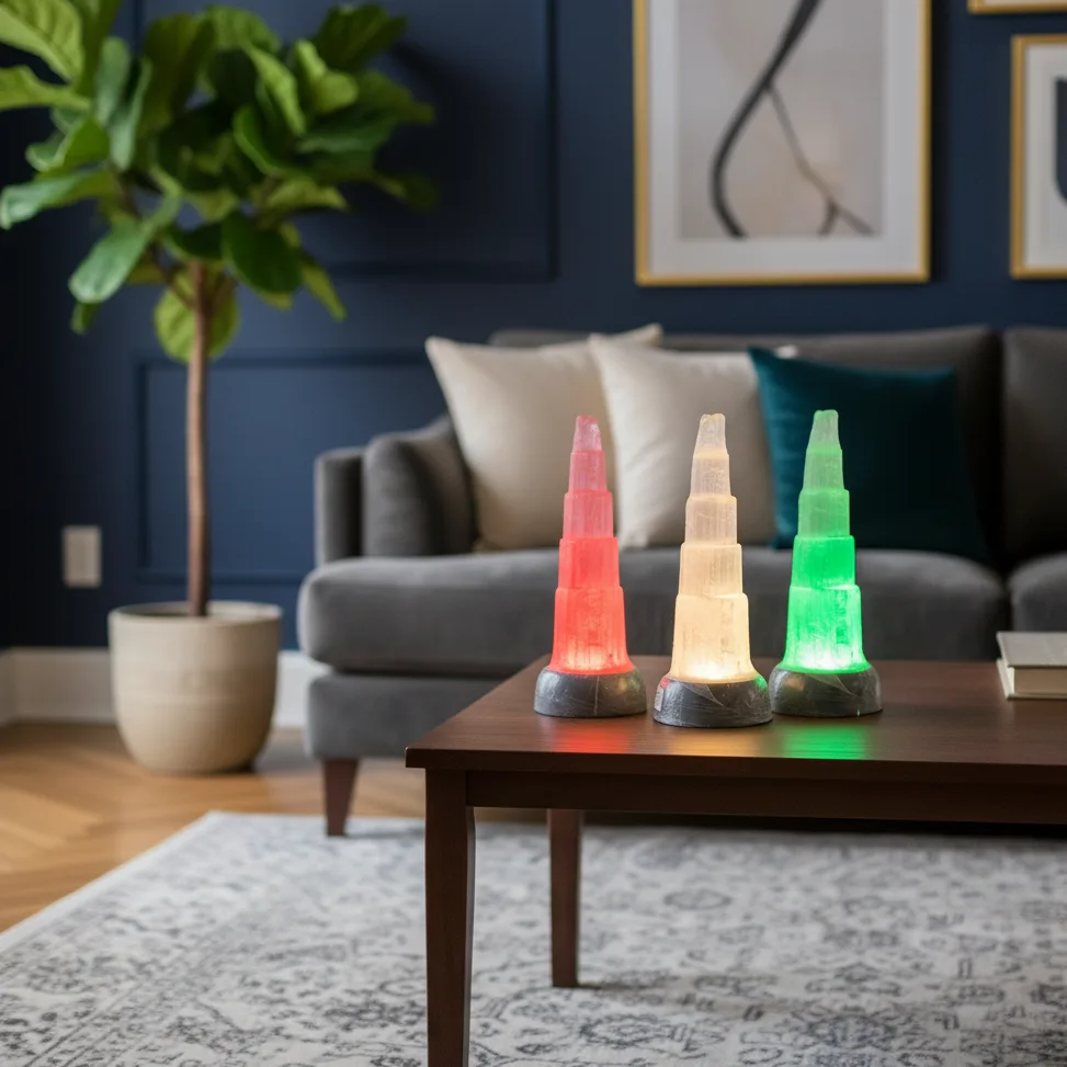 Selenite Crystal Tower Lamp