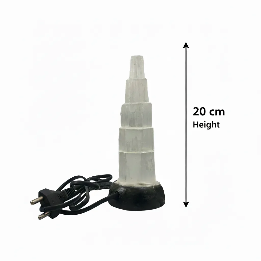 Selenite Crystal Tower Lamp