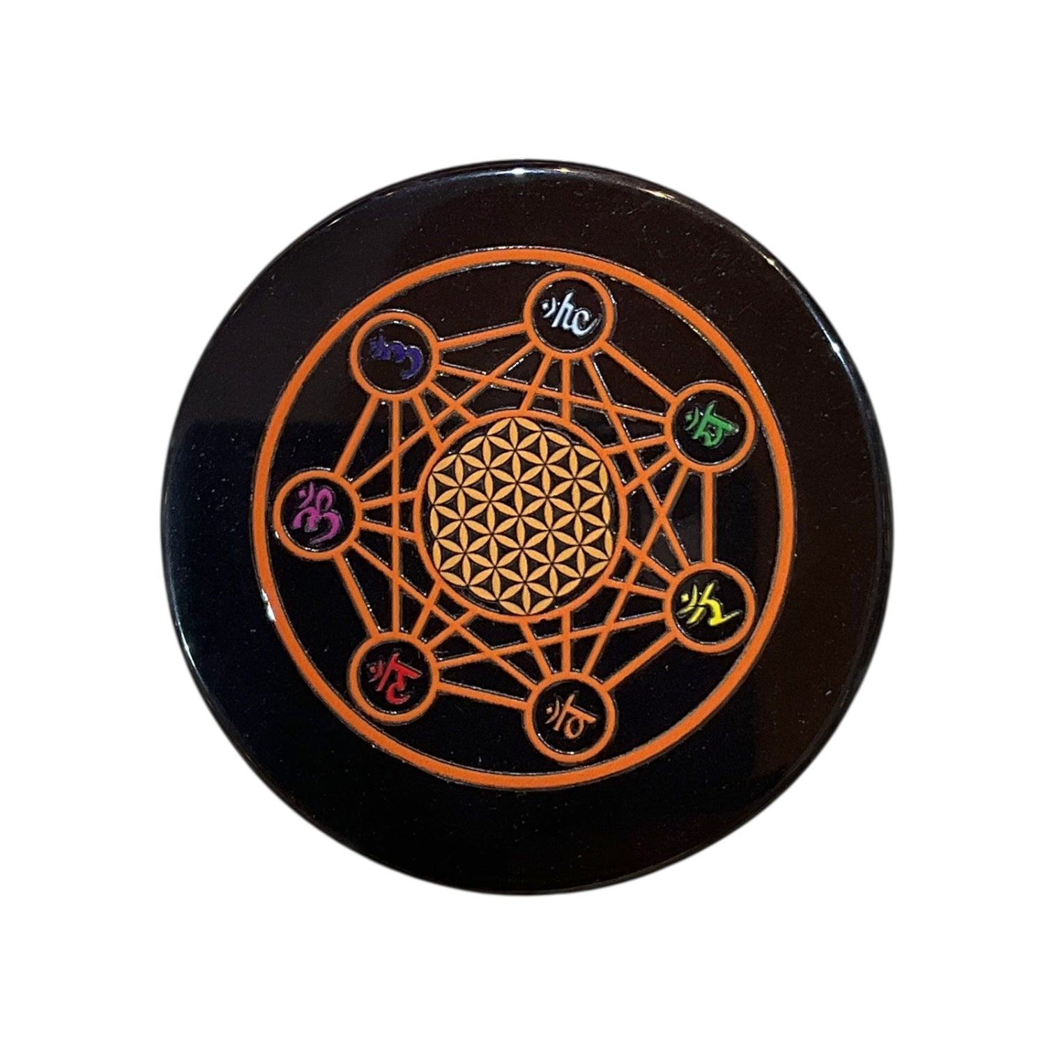 Black Agate Crystal Charging Plate