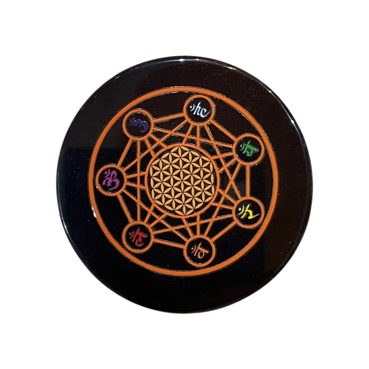 Black Agate Crystal Charging Plate