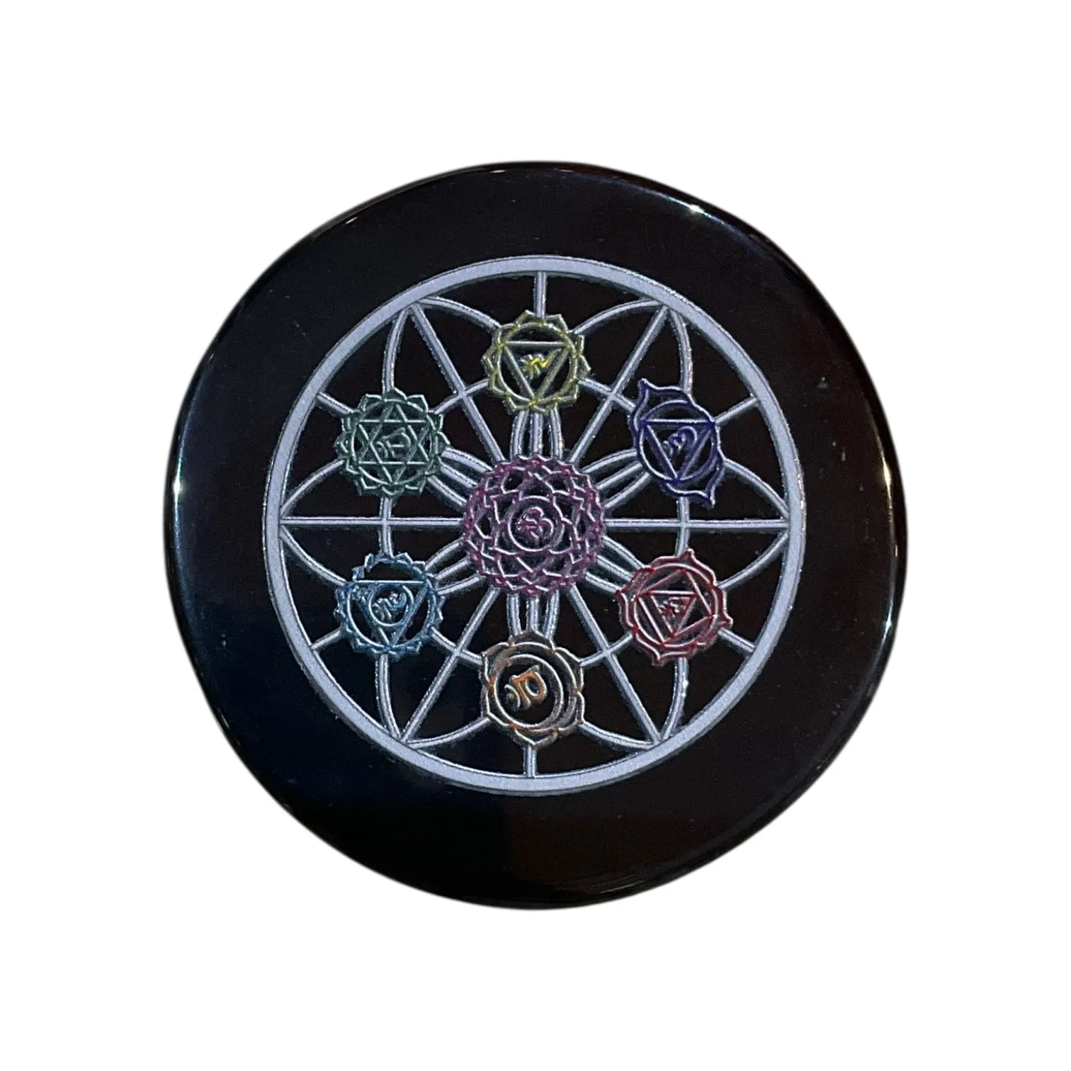 Black Agate Crystal Charging Plate