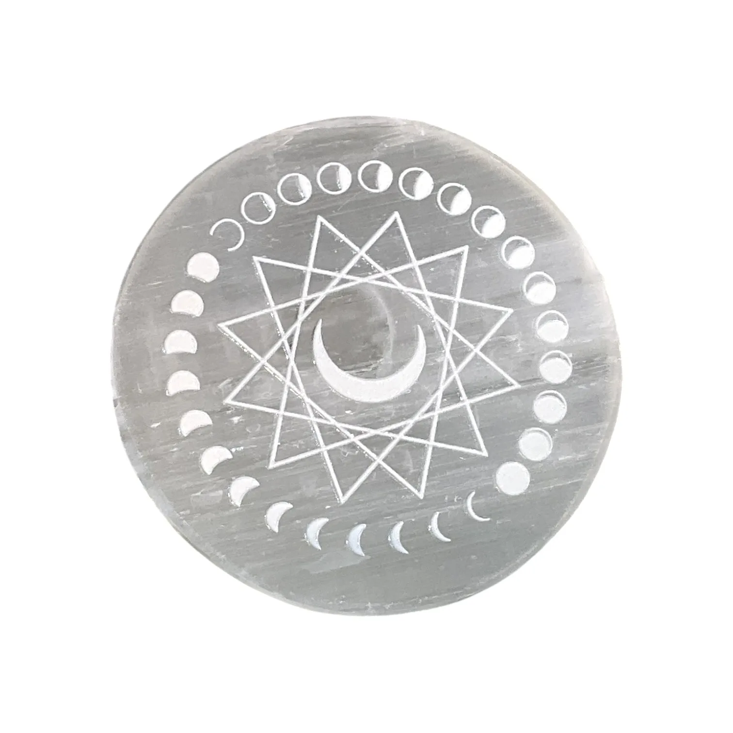 Selenite Round Charging Plate