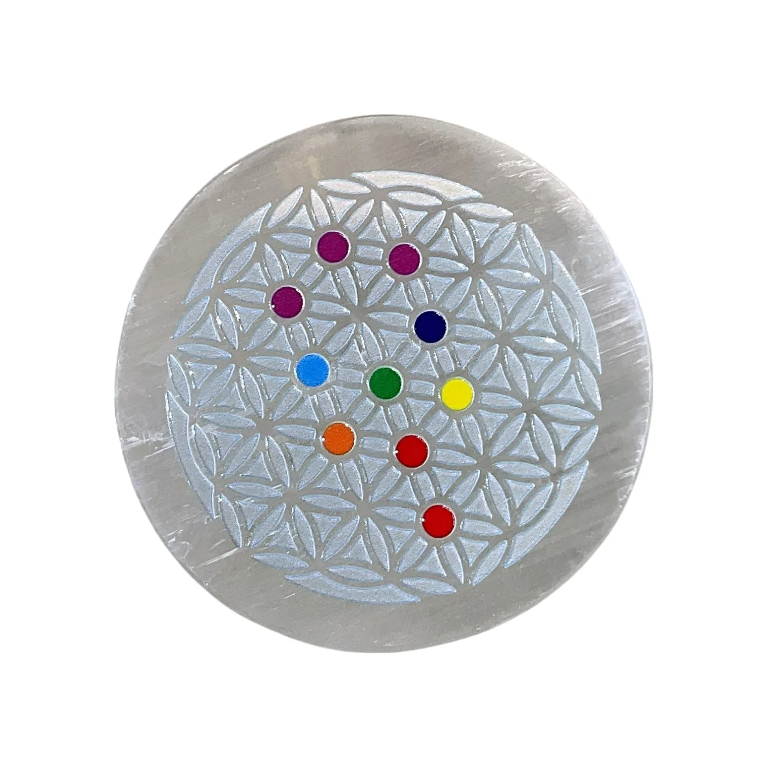 Selenite Round Charging Plate