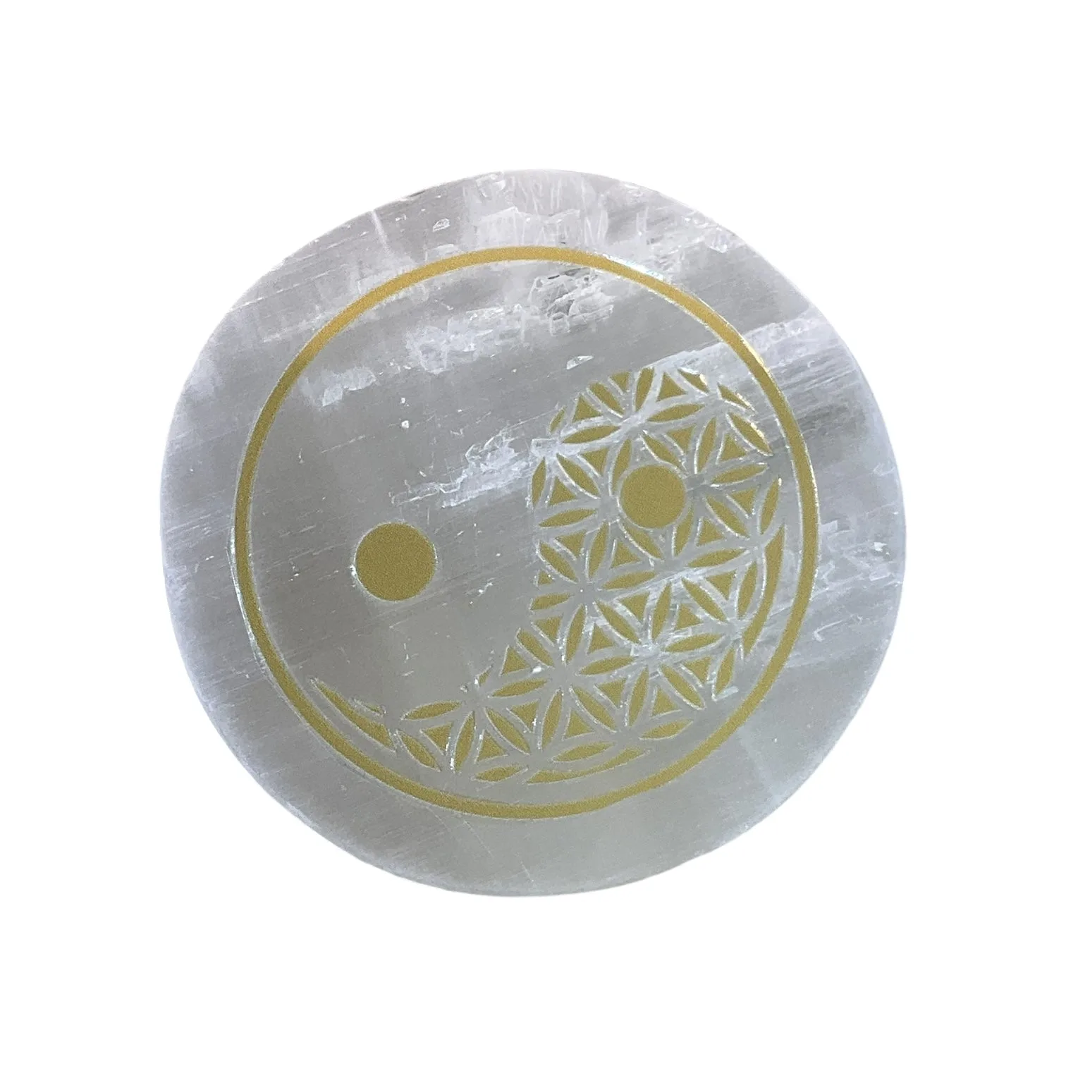 Selenite Round Charging Plate