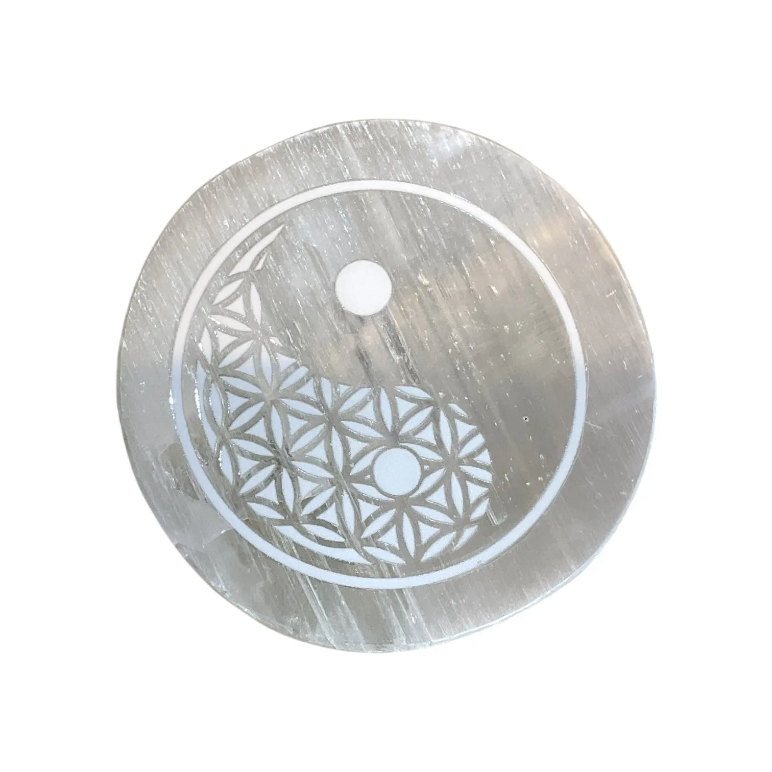 Selenite Round Charging Plate
