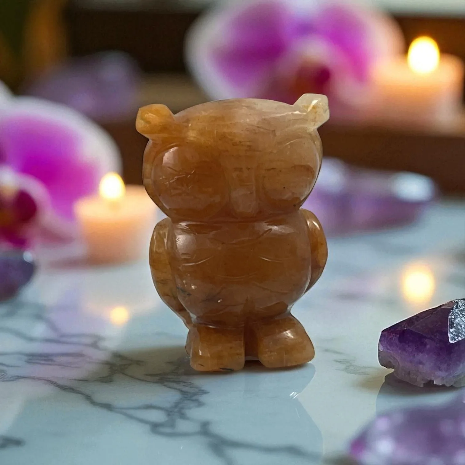 Yellow Aventurine Owl