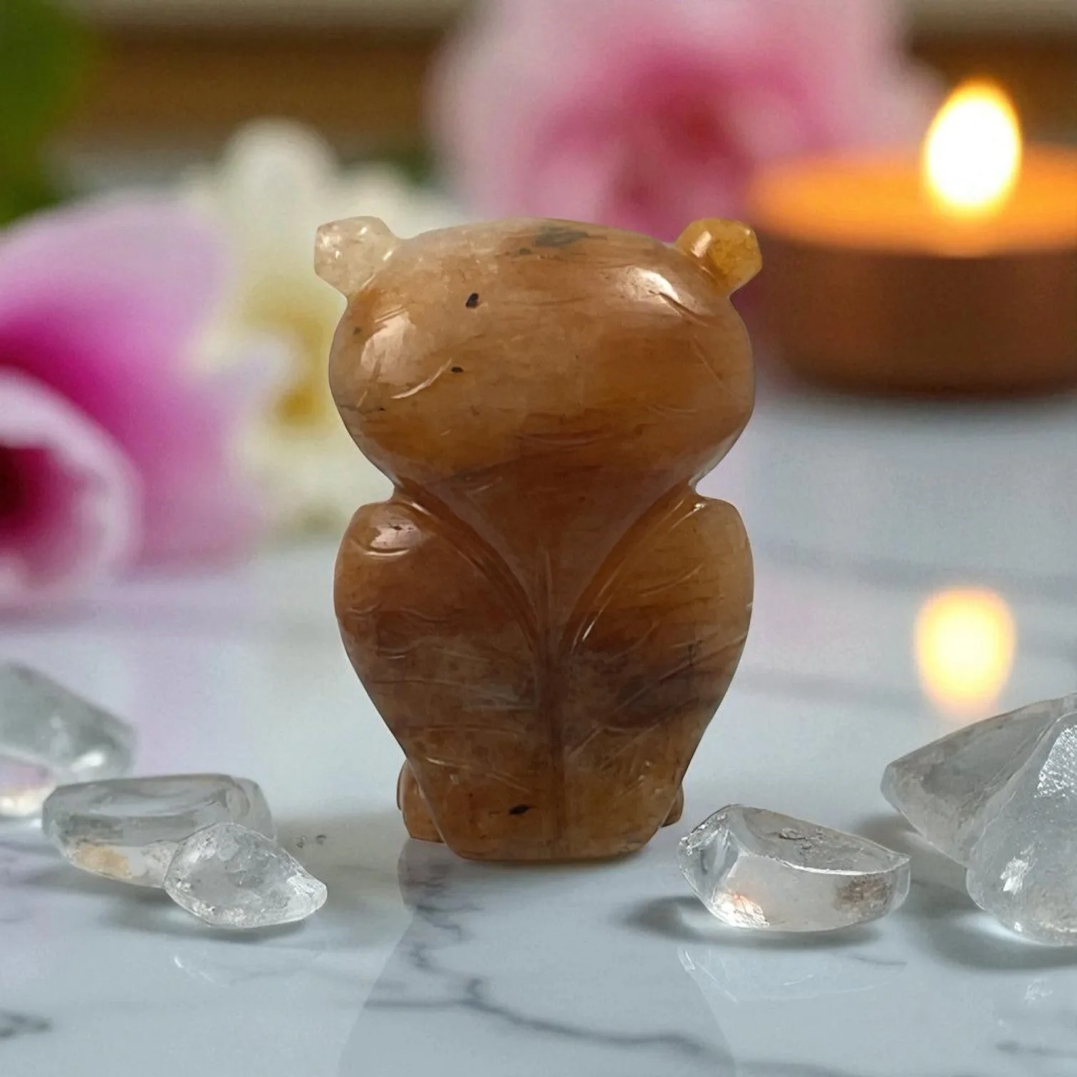Yellow Aventurine Owl