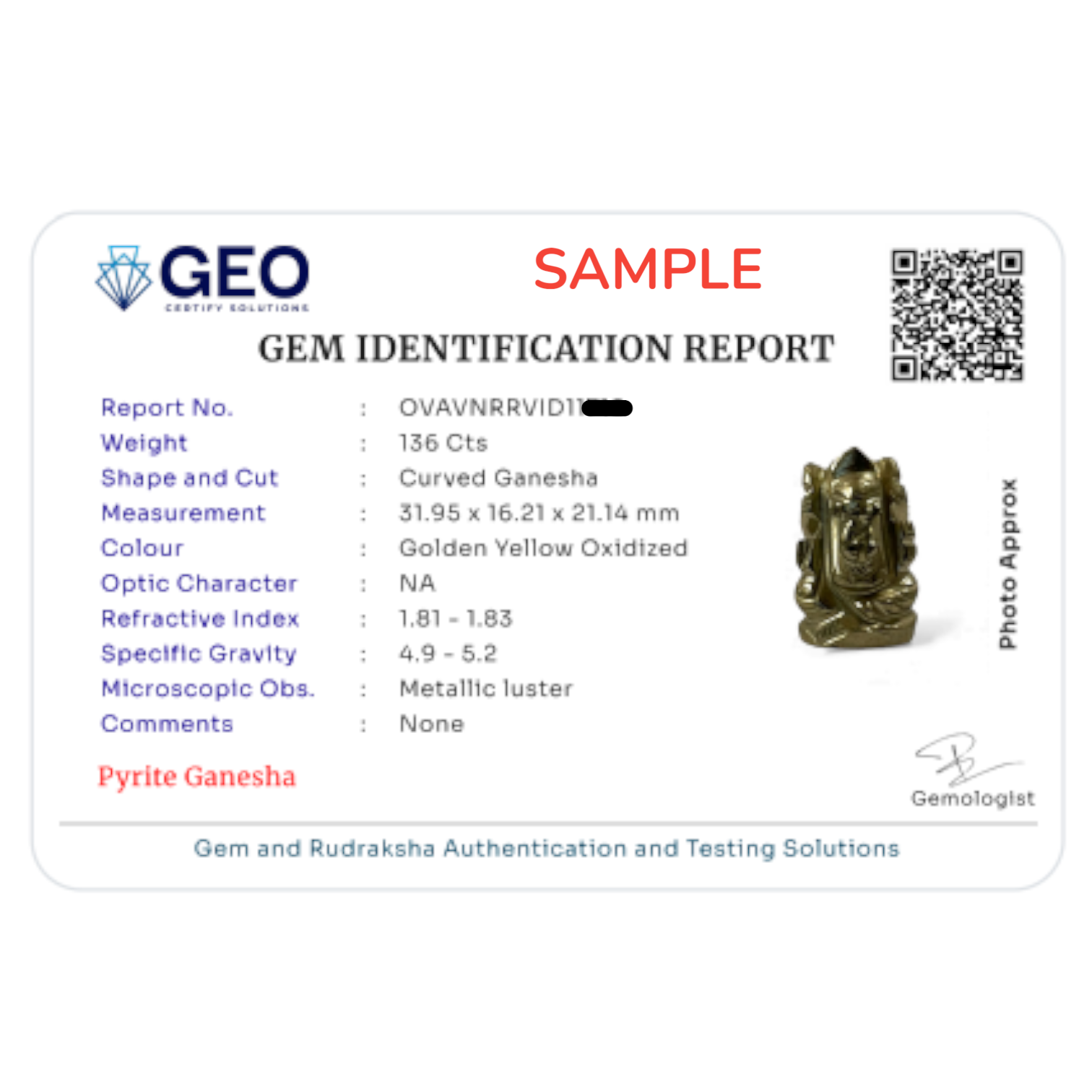 Pyrite Ganesha Idol For Business Growth