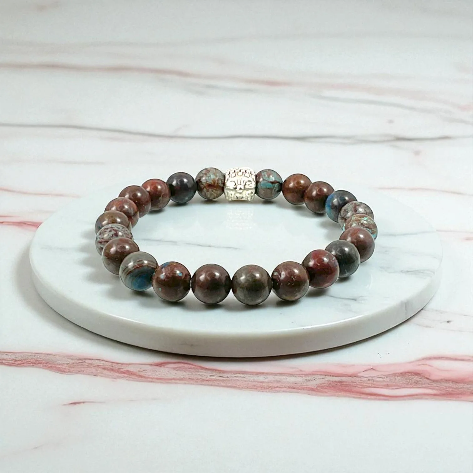 Chrysocolla Communication & Healing Bracelet ( 8 mm Beads )