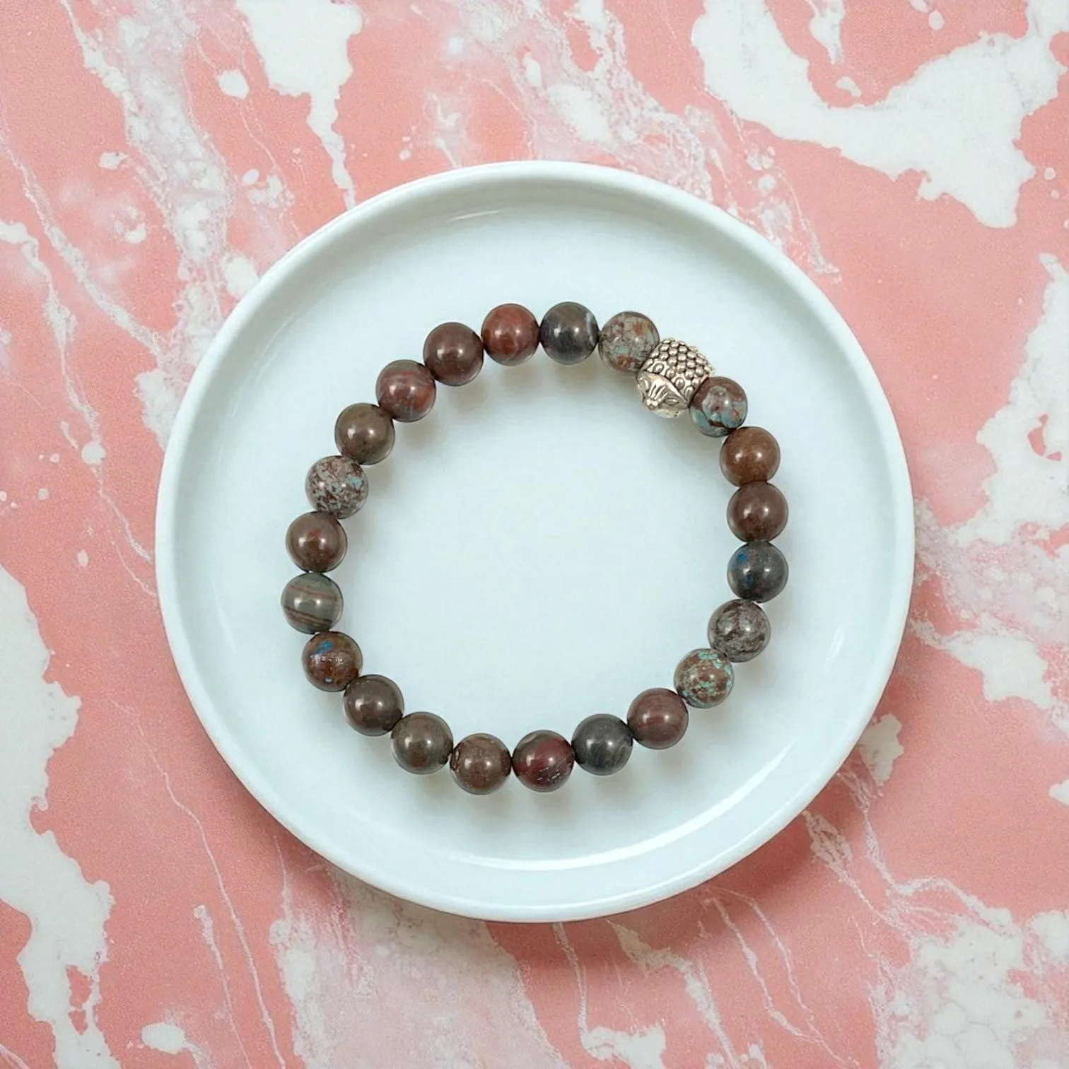 Chrysocolla Communication & Healing Bracelet ( 8 mm Beads )