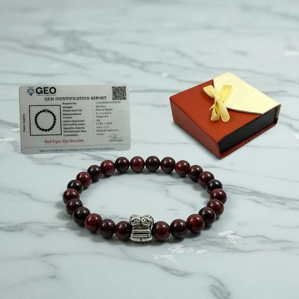 Red Tiger Eye Protection Bracelet ( 8 mm Beads )
