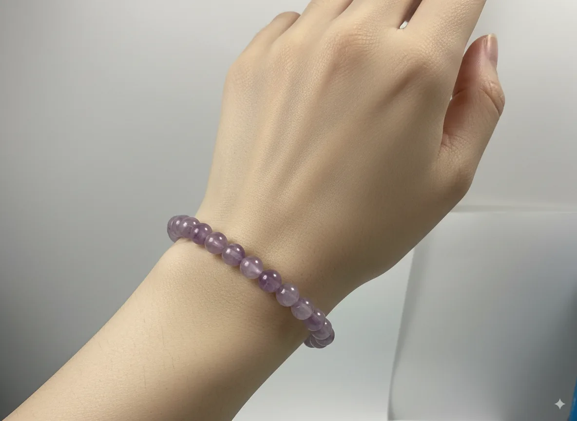 Natural Kunzite Crystal Healing Bracelet ( 8 mm Beads )