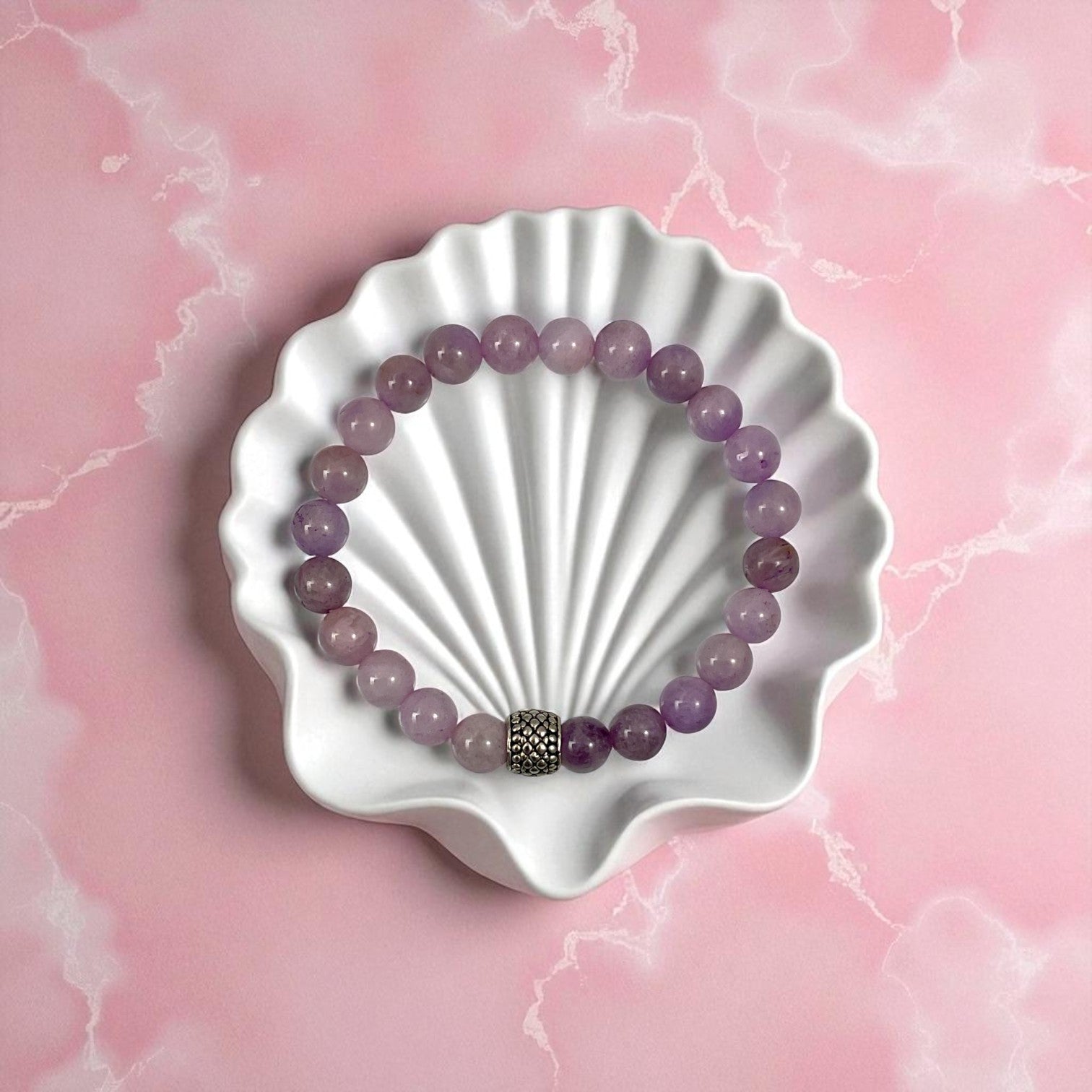 Natural Kunzite Crystal Healing Bracelet ( 8 mm Beads )