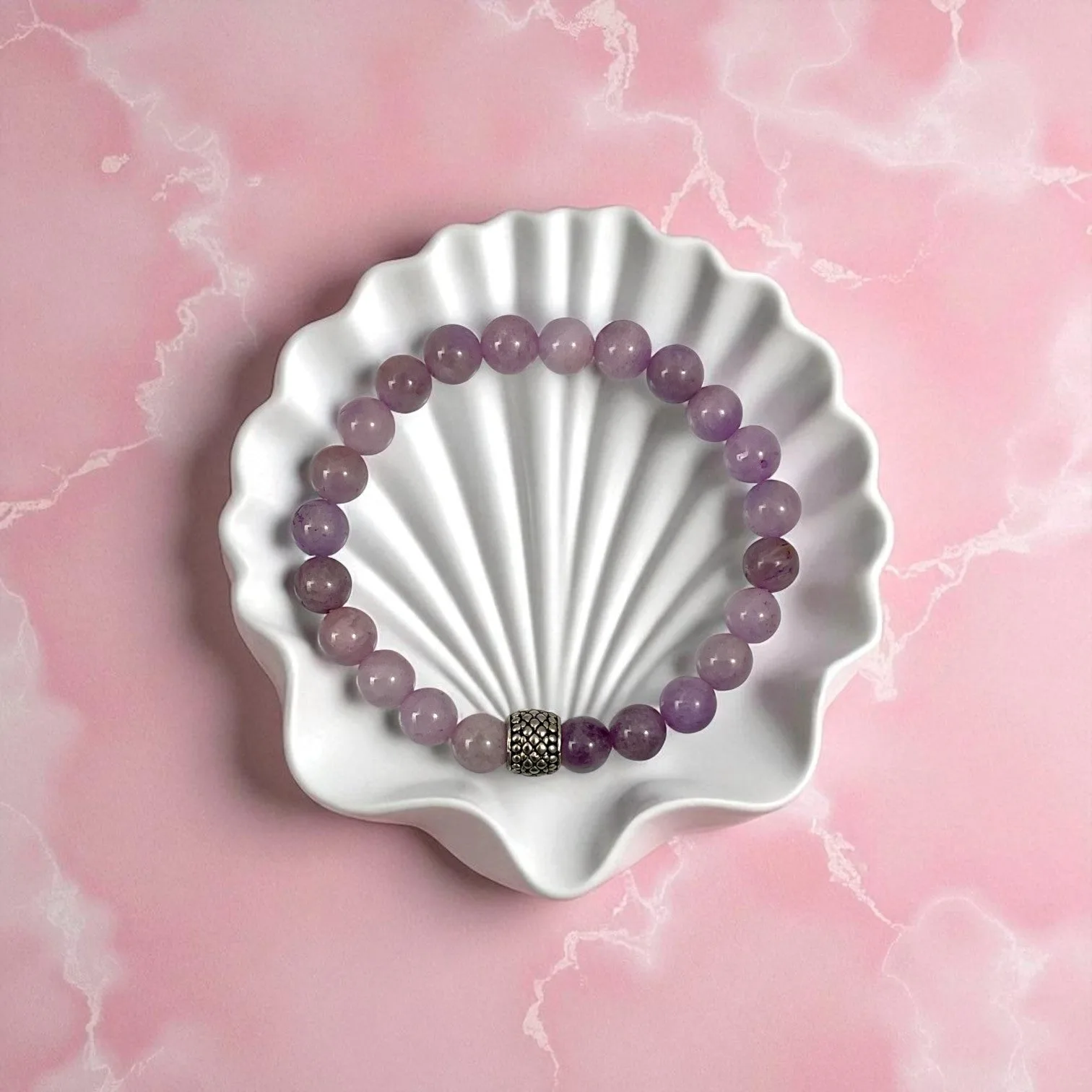 Natural Kunzite Crystal Healing Bracelet ( 8 mm Beads )
